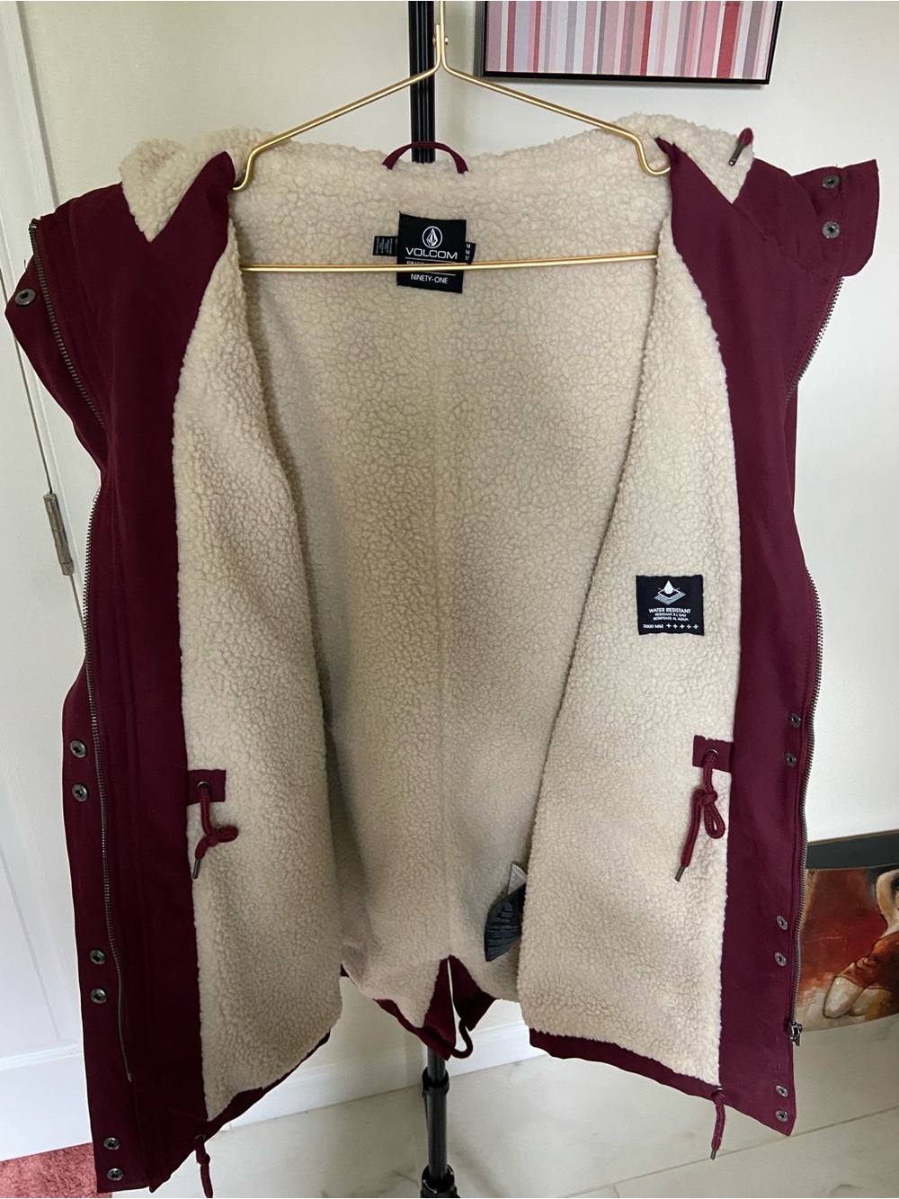 Volcom Women's Burgundy Hooded Ski Jacket - Picture 13 of 13